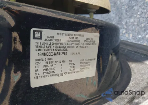 2010 Chevrolet Tahoe Lt from USA, damaged, VIN 1GNMCBE34AR112554